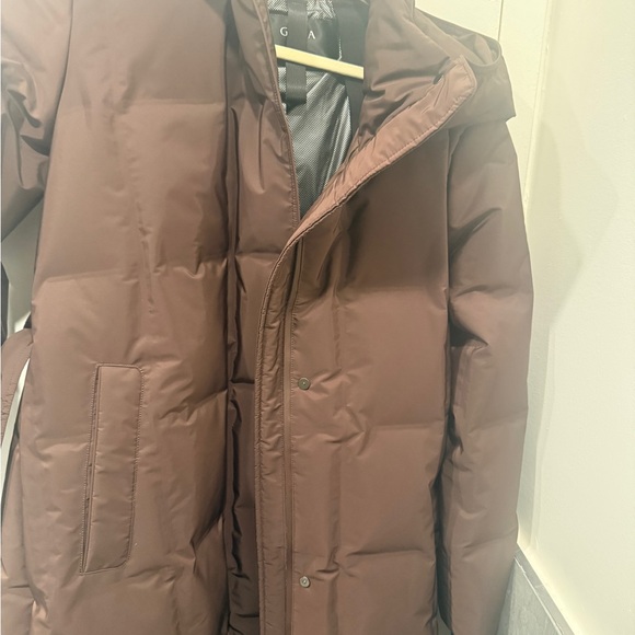 Goelia Quilted Hooded Goose Down Wrap Overcoat - Picture 2 of 9